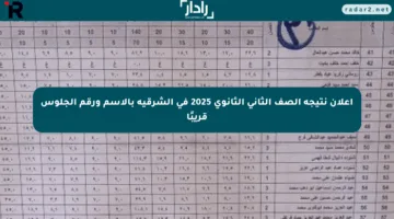 إعلان نتيجة الصف الثاني الثانوي 2025 في الشرقية بالاسم ورقم الجلوس قريبًا
